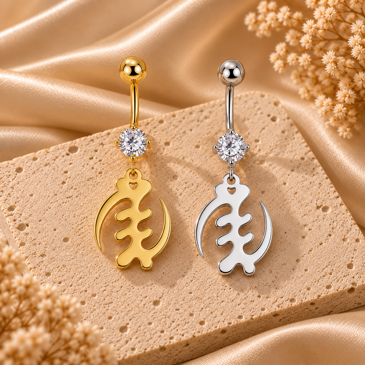 Gye Nyame Adinkra Belly Ring