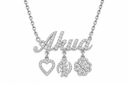 Luxe Custom Name and Adinkra Necklace