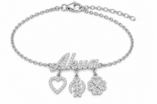 Luxe Custom Name and Adinkra Anklet