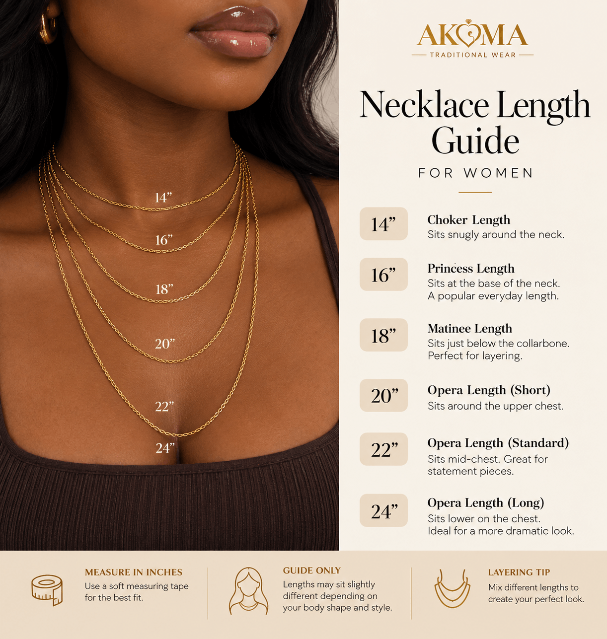 Womens Necklace Length Guide