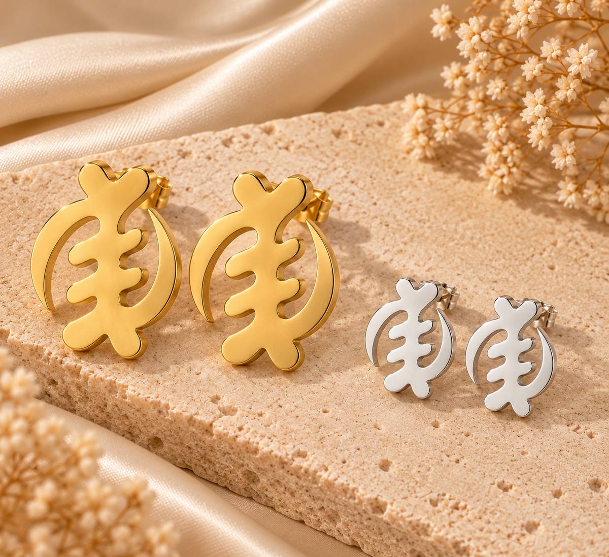 Gye Nyame Adinkra Symbol Earrings