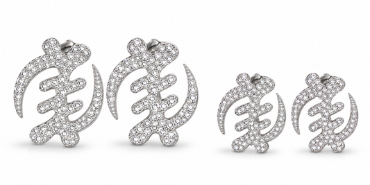 Luxe Rhinestone Adinkra Earrings
