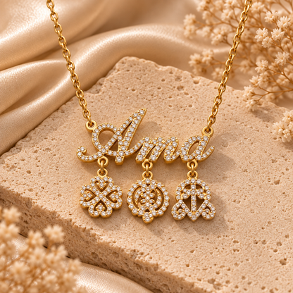 Luxe Custom Name and Adinkra Necklace