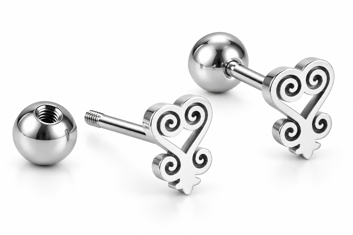Adinkra Symbol Cartilage Stud