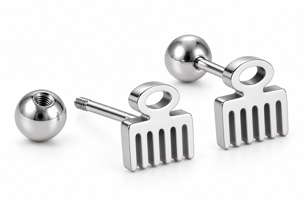 Adinkra Symbol Cartilage Stud