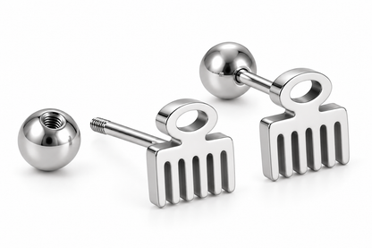 Adinkra Symbol Cartilage Stud