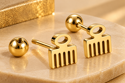 Adinkra Symbol Cartilage Stud