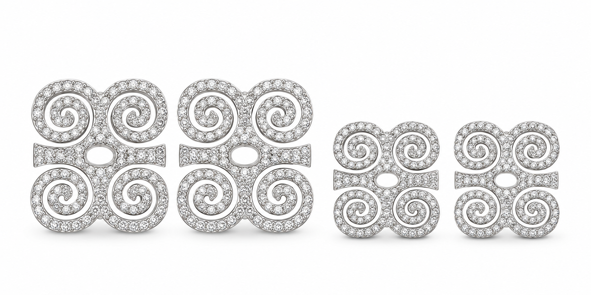 Luxe Rhinestone Adinkra Earrings