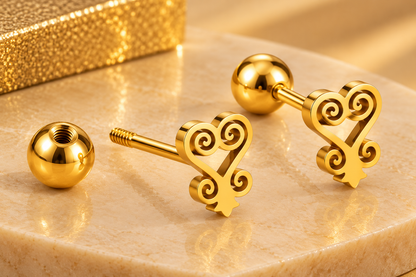 Adinkra Symbol Cartilage Stud