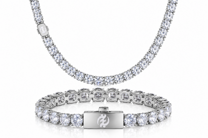 Men’s Luxe Adinkra Matching Tennis Chain and Bracelet Set