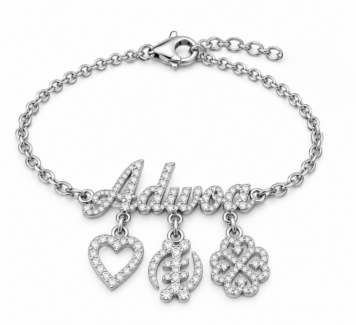 Luxe Custom Name and Adinkra Bracelet