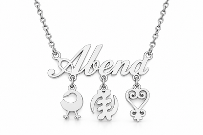 Custom Name and Adinkra Necklace
